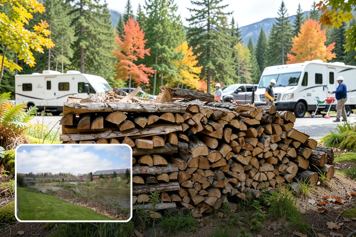 Vacation Rental Firewood in Tukwila, King County, WA - Guests arrive to a stocked, ready-to-burn woodpile