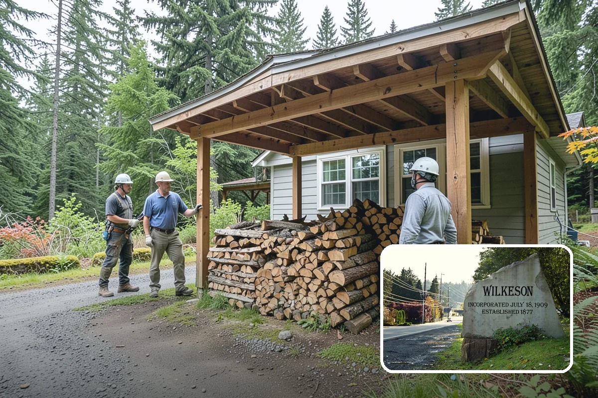 Vacation Rental Firewood in Wilkeson, Pierce County, WA - Guests arrive to a stocked, ready-to-burn woodpile