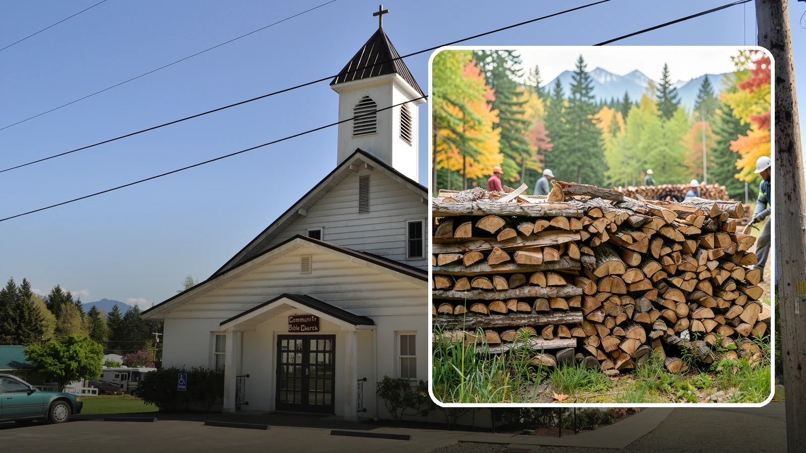 Wedding Firewood in Concrete, Skagit County, WA - We supply clean, seasoned firewood for Pacific Northwest weddings so ceremony and reception fires light beautifully on the big...