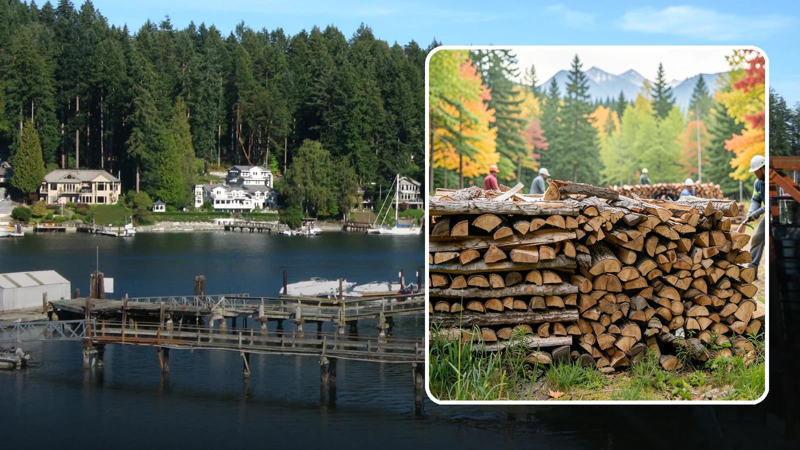 Wedding Firewood in Gig Harbor, Pierce County, WA - We supply clean, seasoned firewood for Pacific Northwest weddings so ceremony and reception fires light beautifully on the big...