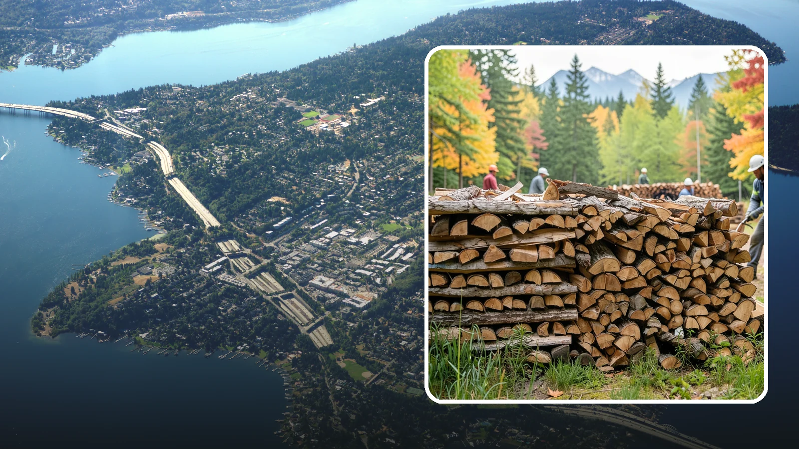 Wedding Firewood in Mercer Island, King County, WA - We supply clean, seasoned firewood for Pacific Northwest weddings so ceremony and reception fires light beautifully on the big...