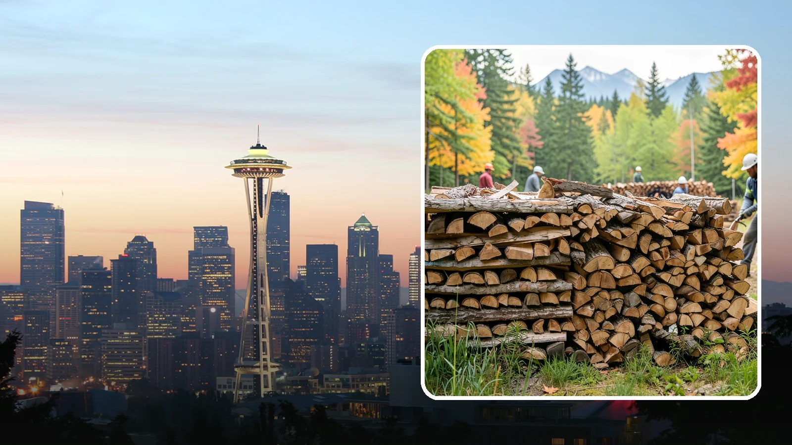 Wedding Firewood in Seattle, King County, WA - We supply clean, seasoned firewood for Pacific Northwest weddings so ceremony and reception fires light beautifully on the big...