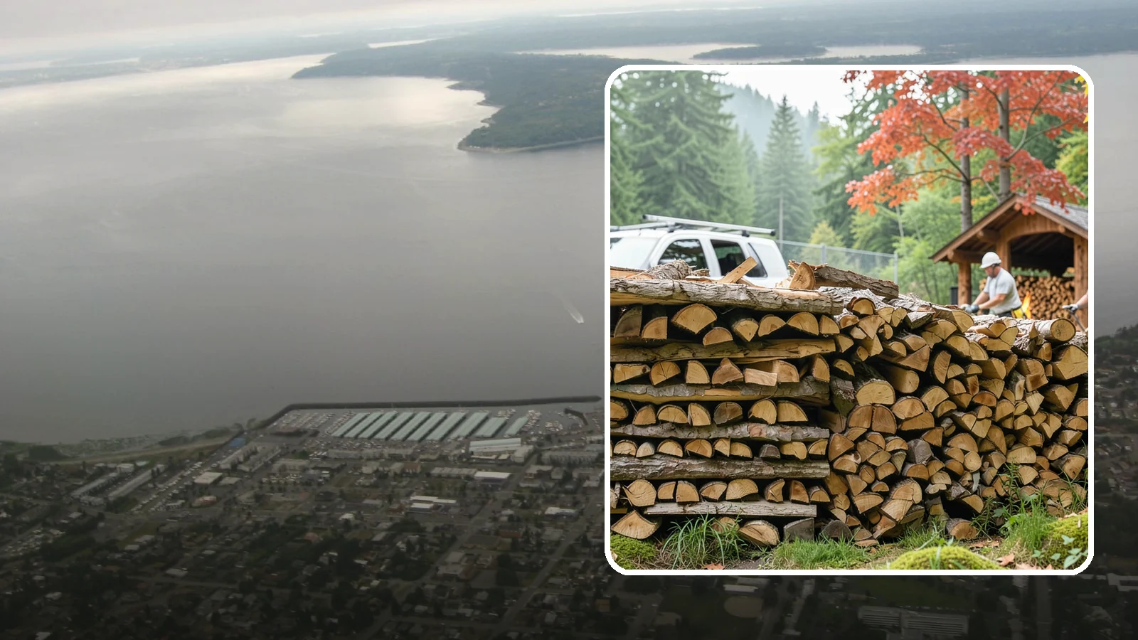 Winery Firewood in Des Moines, King County, WA - We supply Pacific Northwest wineries with seasoned firewood for tasting room hearths, outdoor fire features, and events.