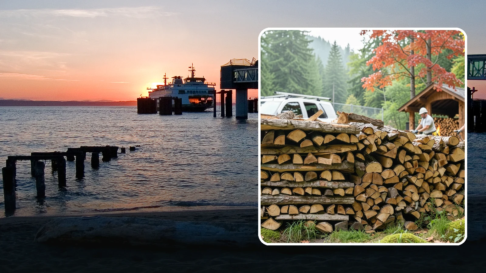 Winery Firewood in Edmonds, Snohomish County, WA - We supply Pacific Northwest wineries with seasoned firewood for tasting room hearths, outdoor fire features, and events.