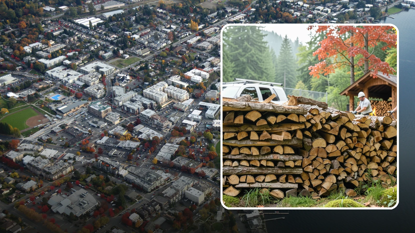 Winery Firewood in Kirkland, King County, WA - We supply Pacific Northwest wineries with seasoned firewood for tasting room hearths, outdoor fire features, and events.