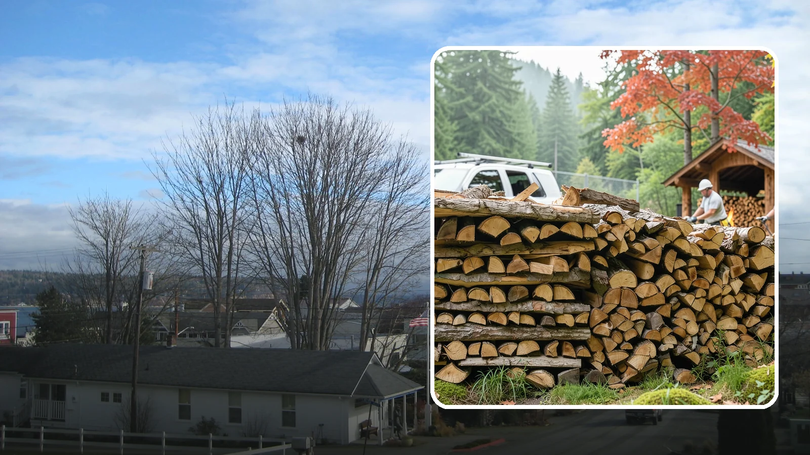 Winery Firewood in Langley, Island County, WA - We supply Pacific Northwest wineries with seasoned firewood for tasting room hearths, outdoor fire features, and events.