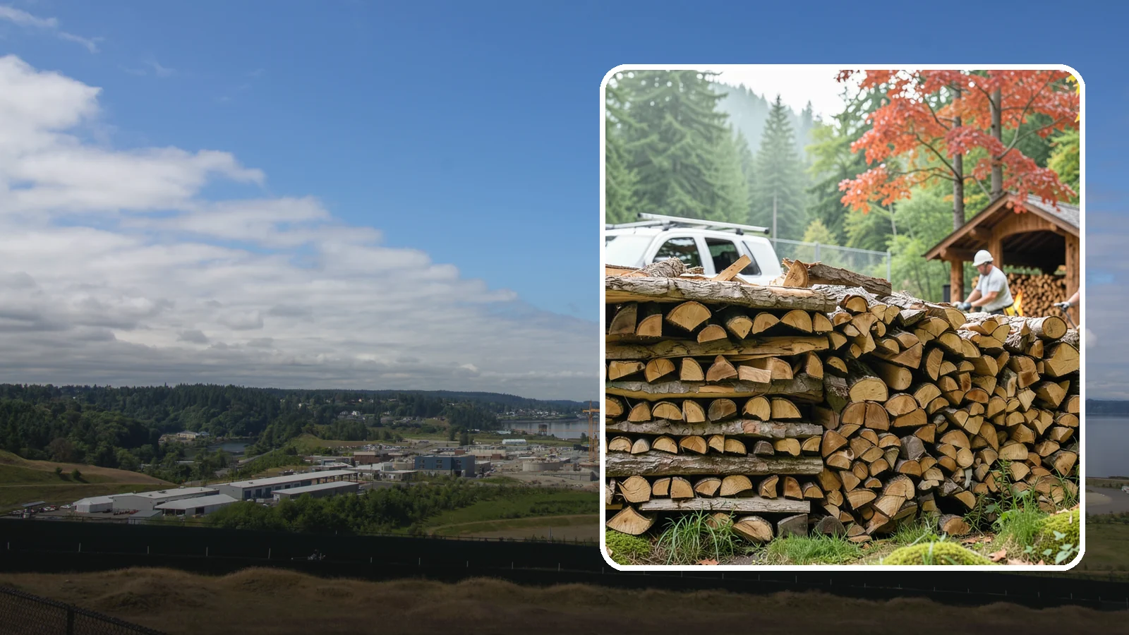 Winery Firewood in University Place, Pierce County, WA - We supply Pacific Northwest wineries with seasoned firewood for tasting room hearths, outdoor fire features, and events.