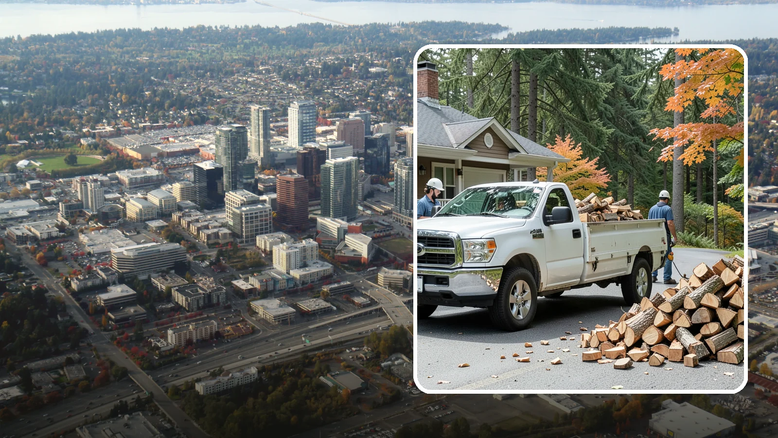 Winter Firewood Delivery in Bellevue, King County, WA - Through the heart of the Pacific Northwest cold season, we keep your rack stocked with dry wood you can burn tonight.