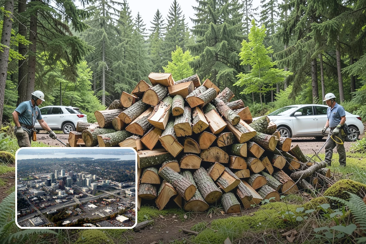 Winter Firewood Delivery in Bellevue, King County, WA - Keeps your rack stocked through the coldest months