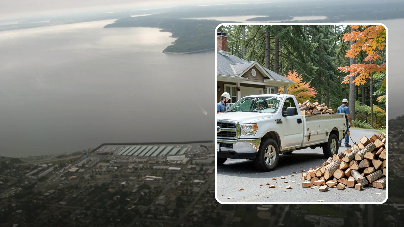 Winter Firewood Delivery in Des Moines, King County, WA - Through the heart of the Pacific Northwest cold season, we keep your rack stocked with dry wood you can burn tonight.