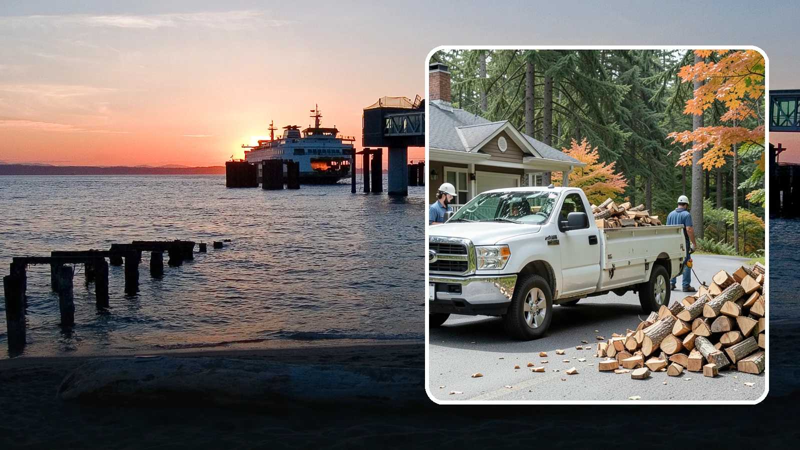 Winter Firewood Delivery in Edmonds, Snohomish County, WA - Through the heart of the Pacific Northwest cold season, we keep your rack stocked with dry wood you can burn tonight.