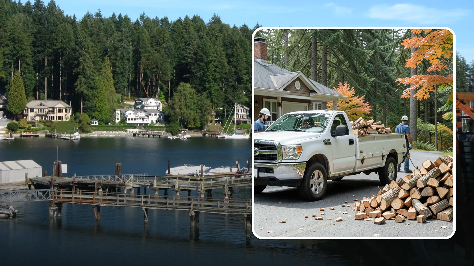 Winter Firewood Delivery in Gig Harbor, Pierce County, WA - Through the heart of the Pacific Northwest cold season, we keep your rack stocked with dry wood you can burn tonight.