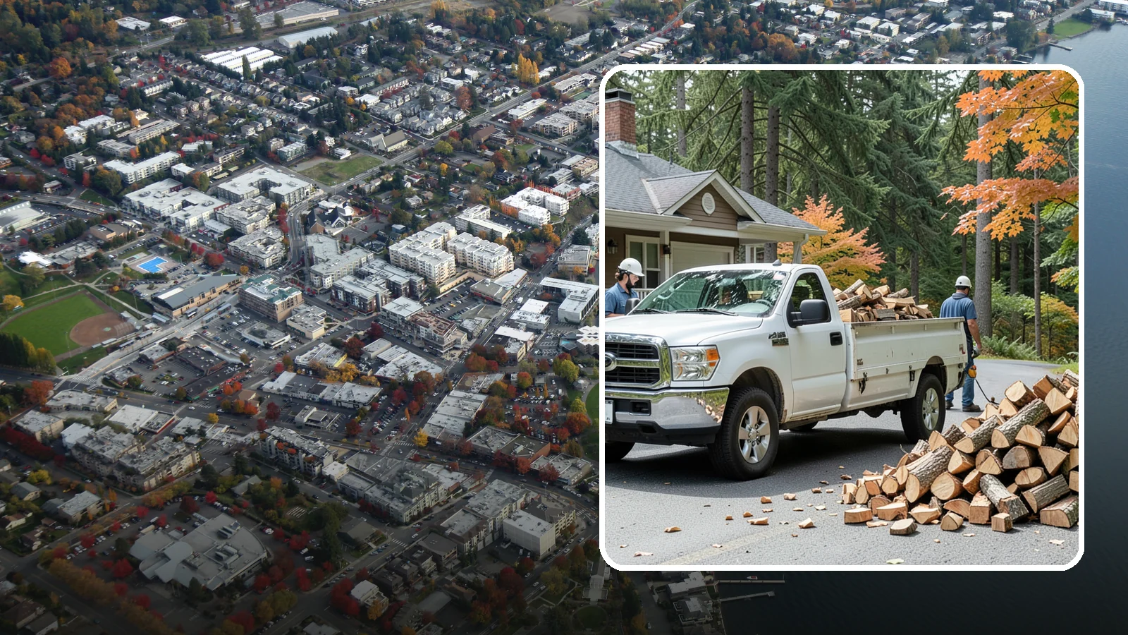 Winter Firewood Delivery in Kirkland, King County, WA - Through the heart of the Pacific Northwest cold season, we keep your rack stocked with dry wood you can burn tonight.
