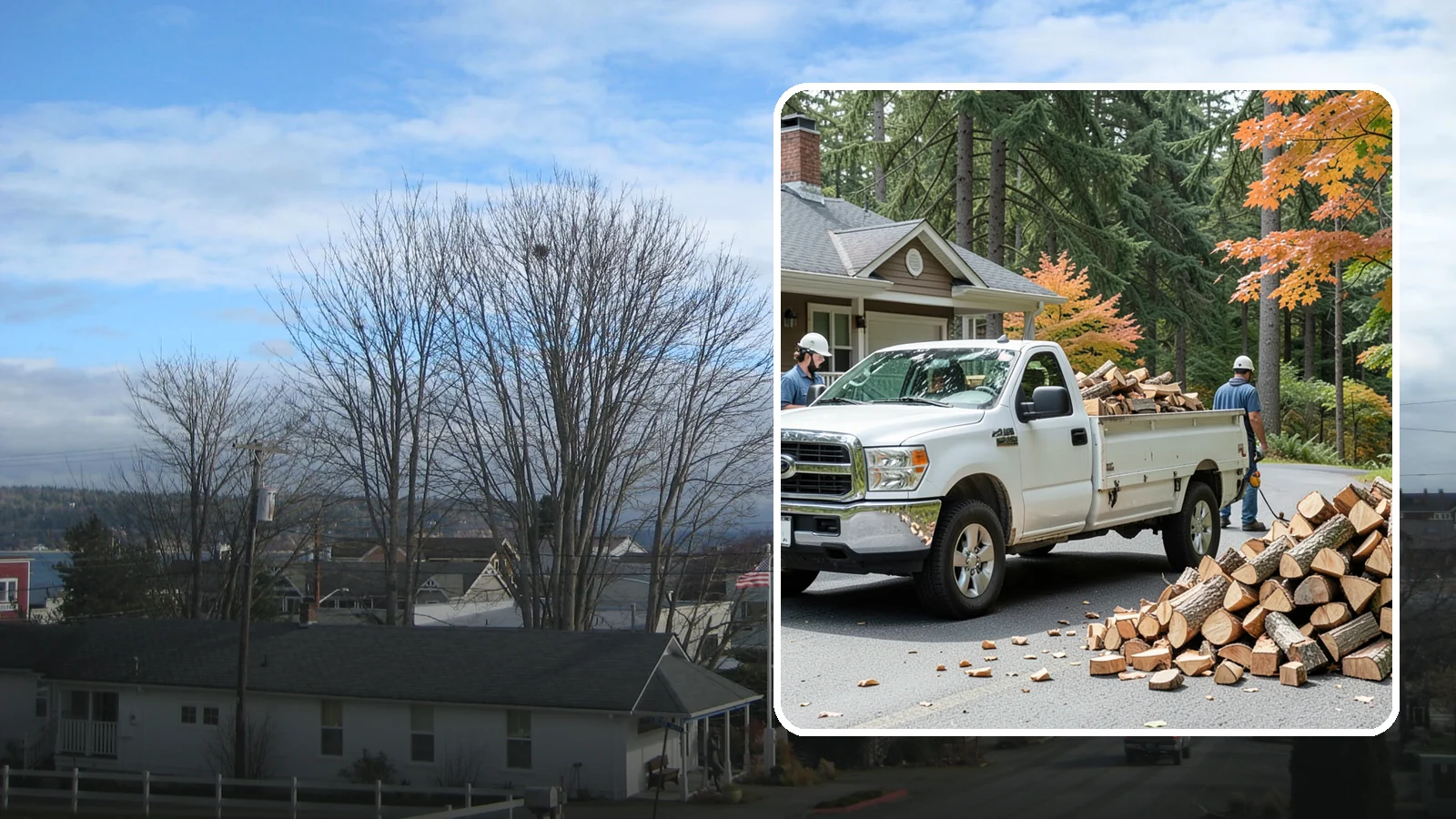 Winter Firewood Delivery in Langley, Island County, WA - Through the heart of the Pacific Northwest cold season, we keep your rack stocked with dry wood you can burn tonight.