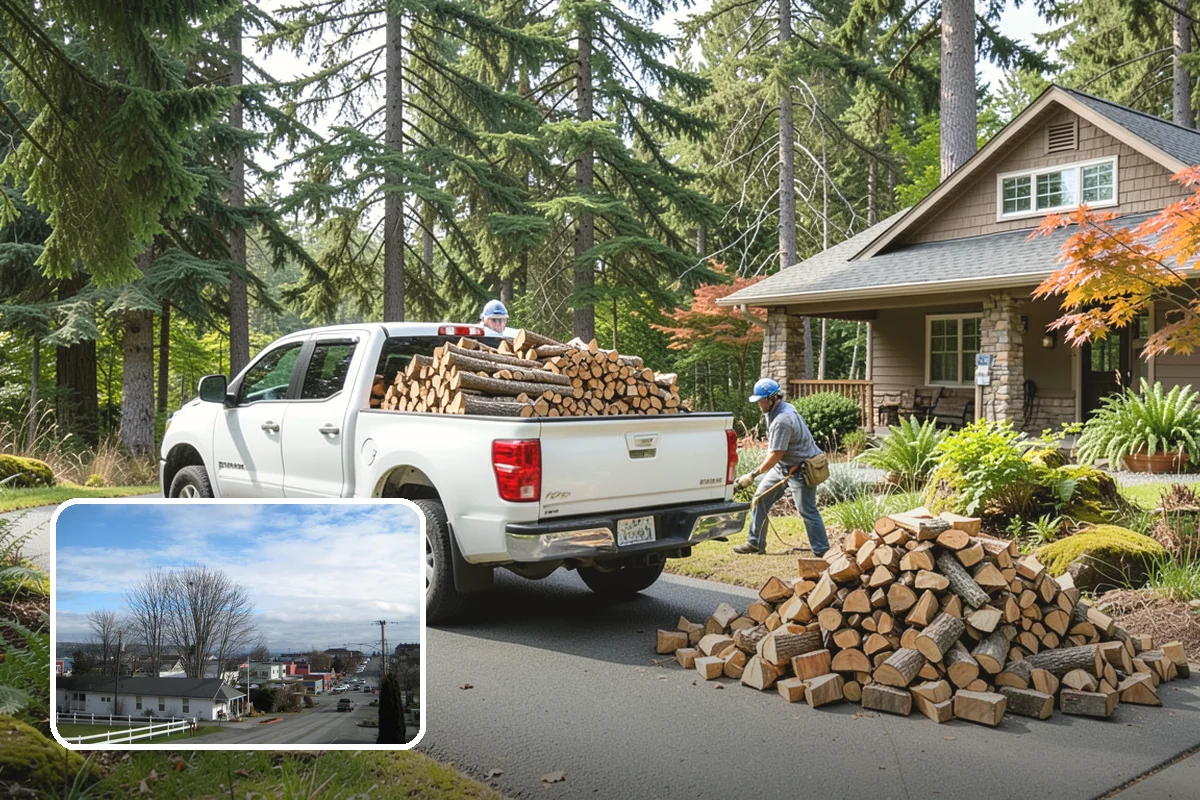 Winter Firewood Delivery in Langley, Island County, WA - Keeps your rack stocked through the coldest months