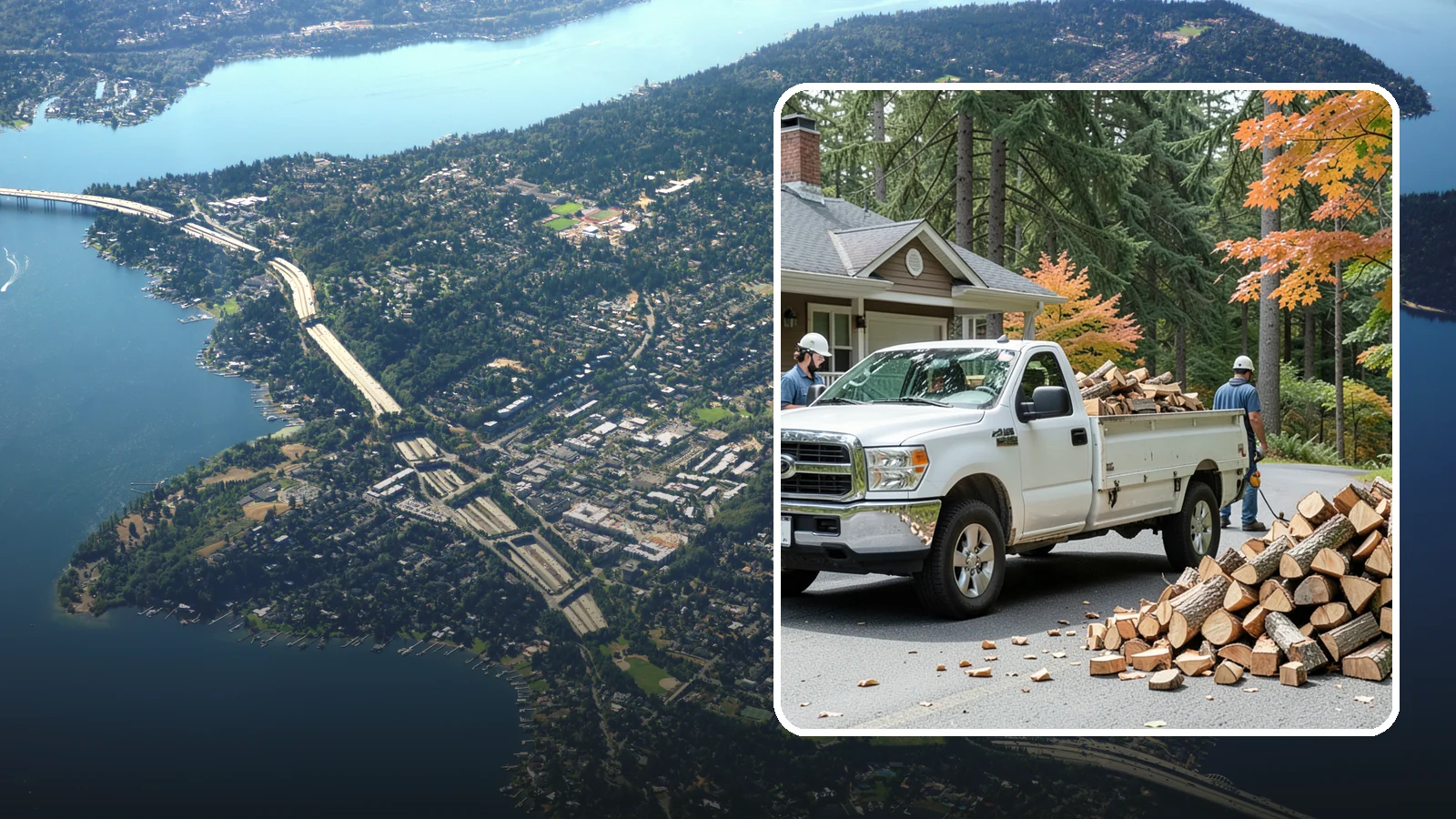 Winter Firewood Delivery in Mercer Island, King County, WA - Through the heart of the Pacific Northwest cold season, we keep your rack stocked with dry wood you can burn tonight.
