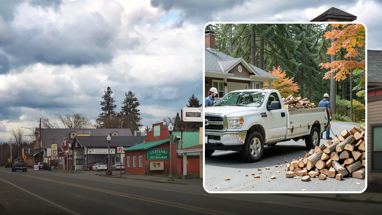Winter Firewood Delivery in Roy, Pierce County, WA - Through the heart of the Pacific Northwest cold season, we keep your rack stocked with dry wood you can burn tonight.