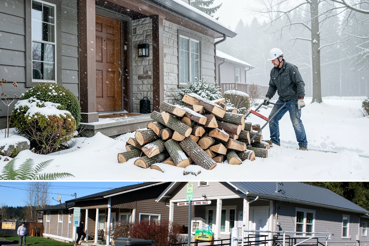 Winter Firewood Delivery in South Prairie, Pierce County, WA - This is our peak season from the first hard cold through late winter, so booking early locks in dependable resupply.