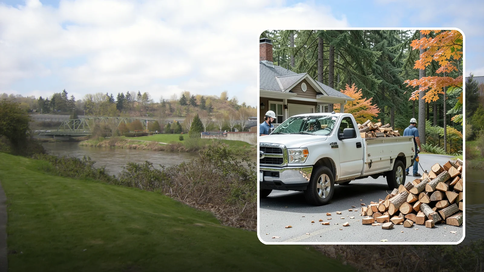 Winter Firewood Delivery in Tukwila, King County, WA - Through the heart of the Pacific Northwest cold season, we keep your rack stocked with dry wood you can burn tonight.