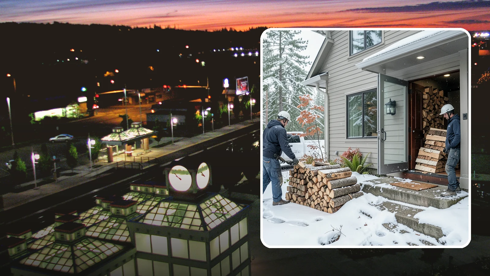 Winter Storm Firewood in Auburn, King County, WA - When a Pacific Northwest winter storm rolls in, we get burnable wood to your door before the worst of it hits.