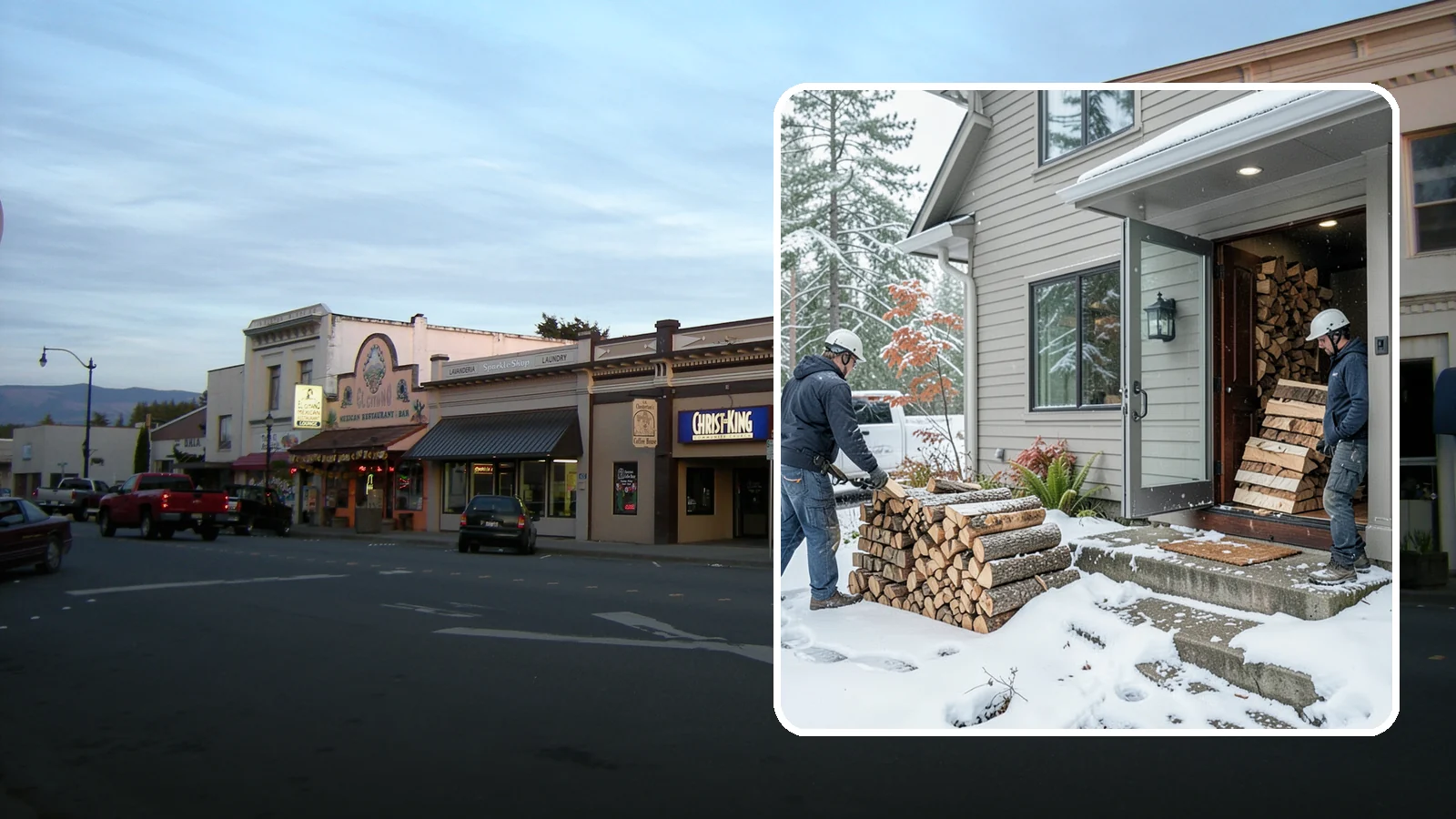Winter Storm Firewood in Burlington, Skagit County, WA - When a Pacific Northwest winter storm rolls in, we get burnable wood to your door before the worst of it hits.