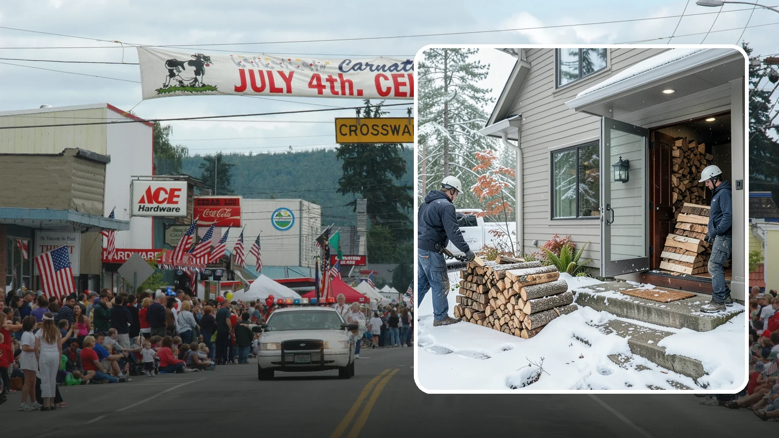 Winter Storm Firewood in Carnation, King County, WA - When a Pacific Northwest winter storm rolls in, we get burnable wood to your door before the worst of it hits.