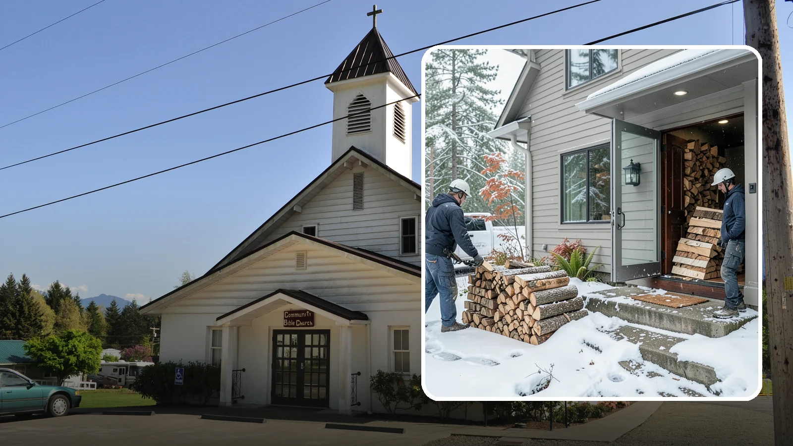 Winter Storm Firewood in Concrete, Skagit County, WA - When a Pacific Northwest winter storm rolls in, we get burnable wood to your door before the worst of it hits.