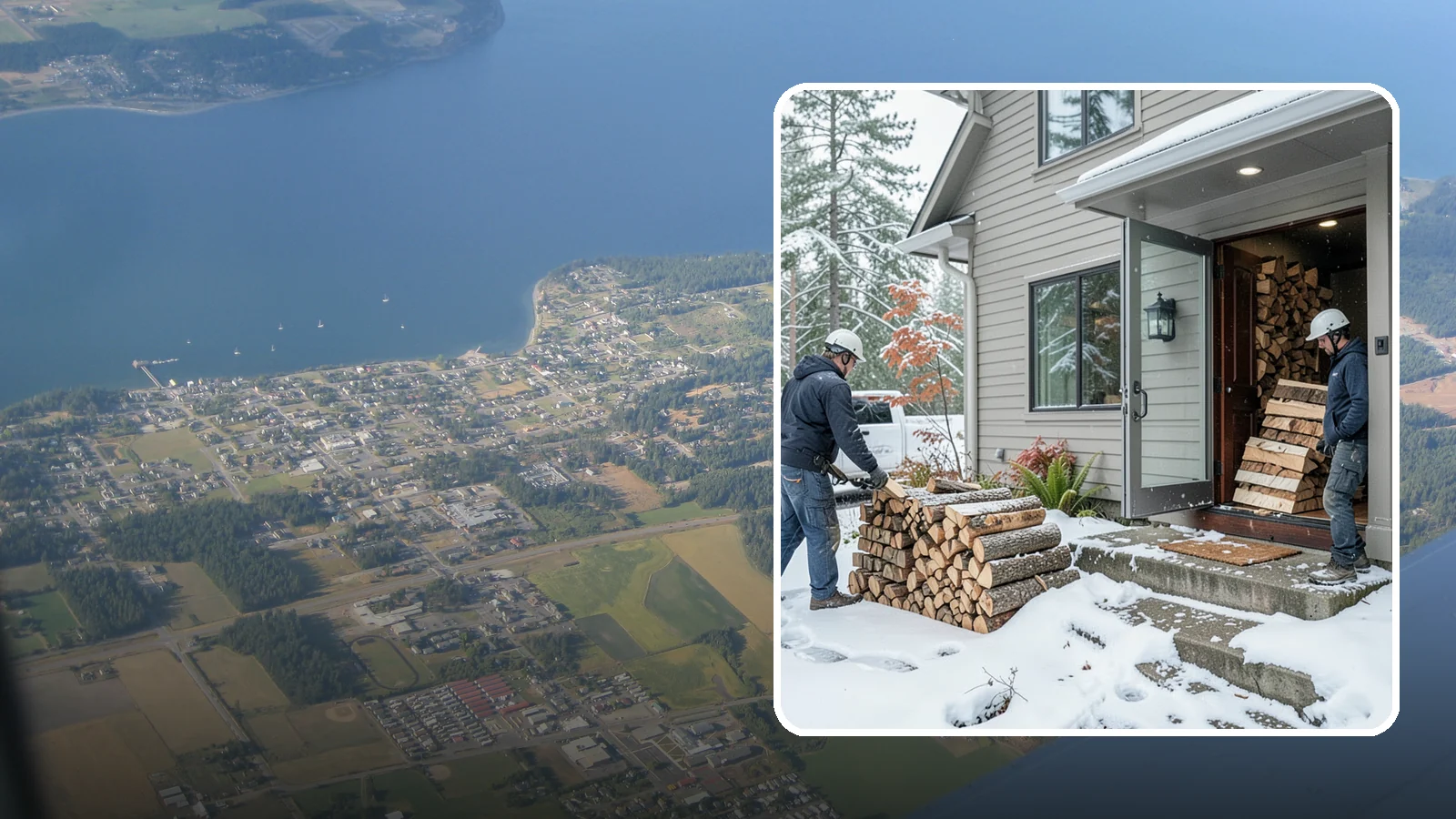 Winter Storm Firewood in Coupeville, Island County, WA - When a Pacific Northwest winter storm rolls in, we get burnable wood to your door before the worst of it hits.