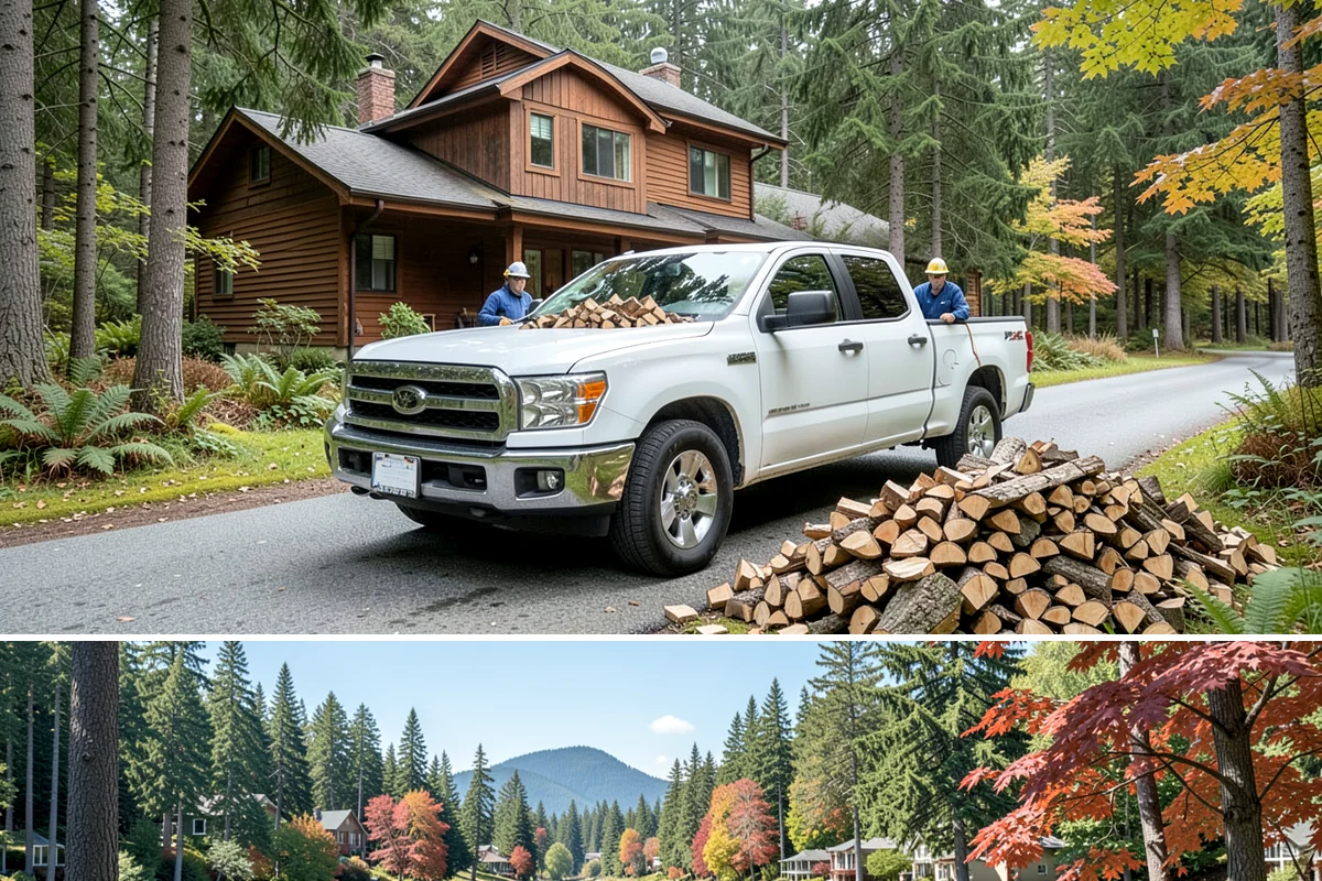 Winter Storm Firewood in Covington, WA - Peak demand runs from late fall through winter, so ordering as soon as a storm appears in the forecast secures your delivery.