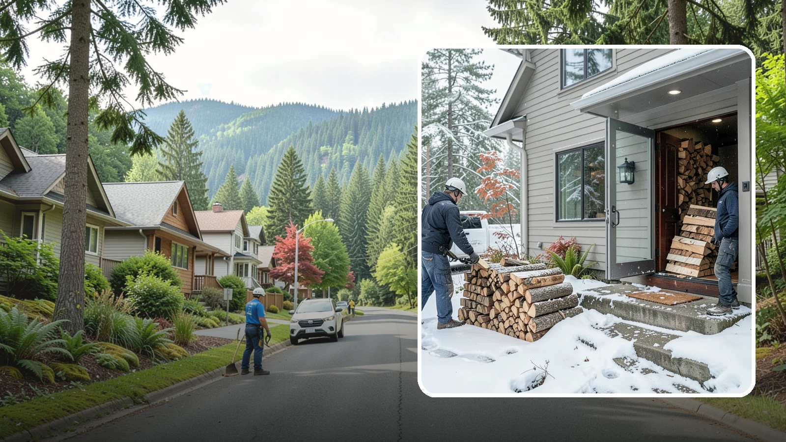 Winter Storm Firewood in Darrington, Snohomish County, WA - When a Pacific Northwest winter storm rolls in, we get burnable wood to your door before the worst of it hits.