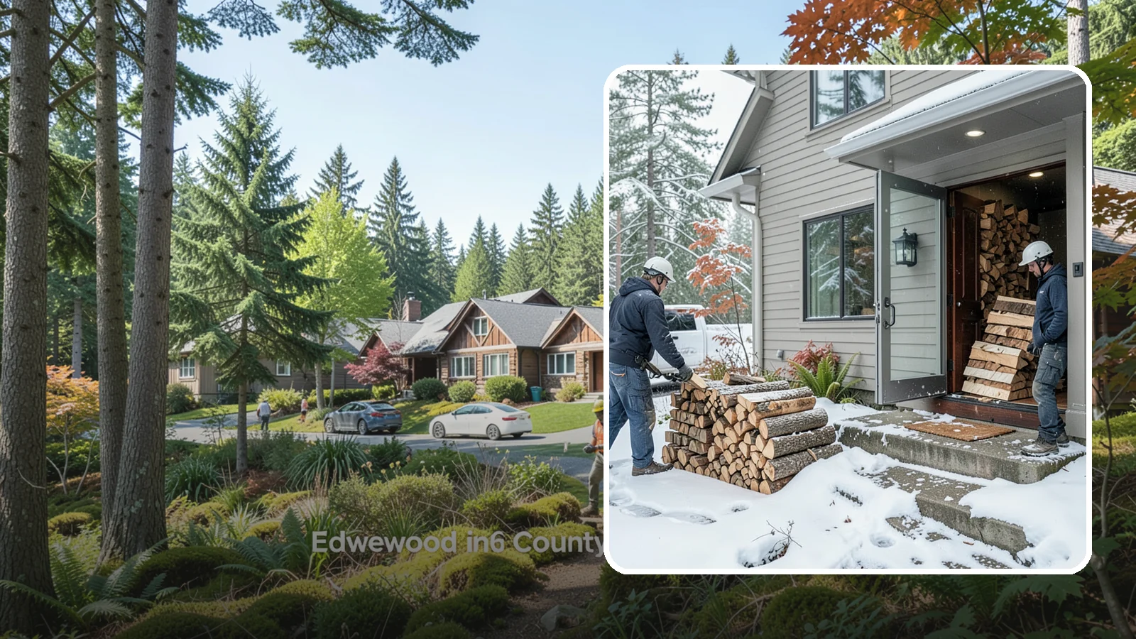 Winter Storm Firewood in Edgewood, Pierce County, WA - When a Pacific Northwest winter storm rolls in, we get burnable wood to your door before the worst of it hits.