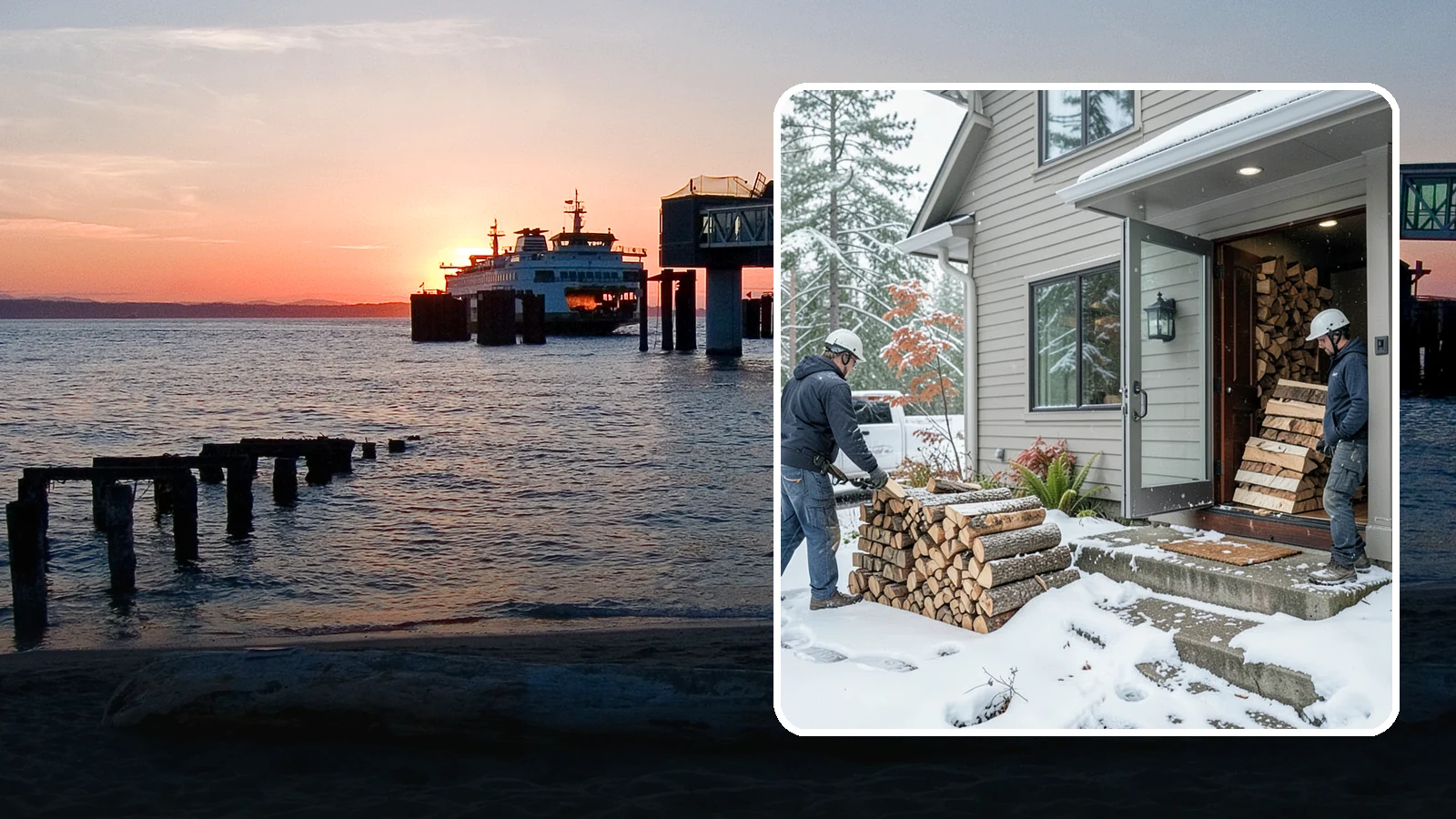 Winter Storm Firewood in Edmonds, Snohomish County, WA - When a Pacific Northwest winter storm rolls in, we get burnable wood to your door before the worst of it hits.