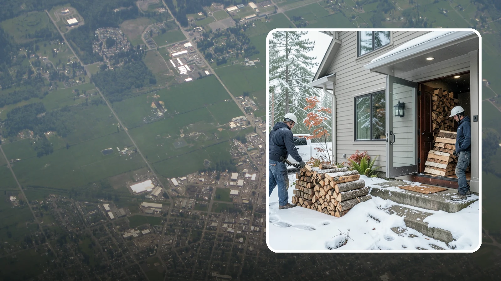 Winter Storm Firewood in Enumclaw, King County, WA - When a Pacific Northwest winter storm rolls in, we get burnable wood to your door before the worst of it hits.