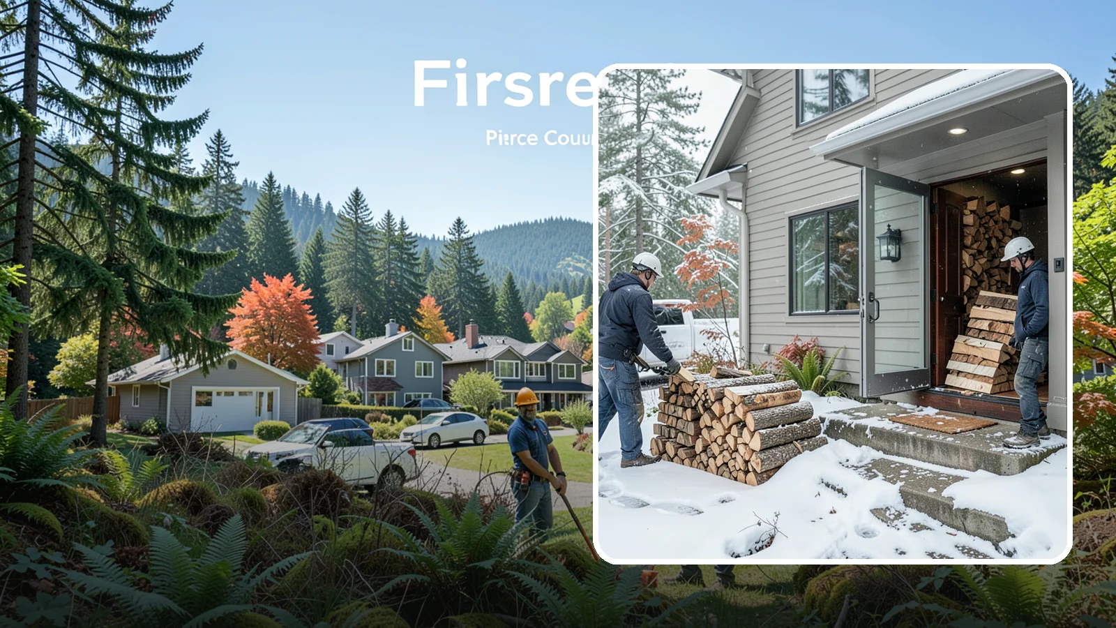 Winter Storm Firewood in Fircrest, Pierce County, WA - When a Pacific Northwest winter storm rolls in, we get burnable wood to your door before the worst of it hits.