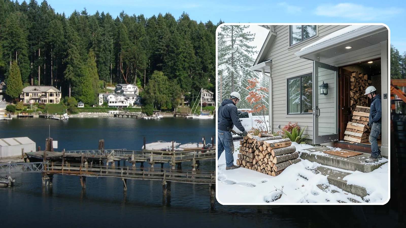 Winter Storm Firewood in Gig Harbor, Pierce County, WA - When a Pacific Northwest winter storm rolls in, we get burnable wood to your door before the worst of it hits.