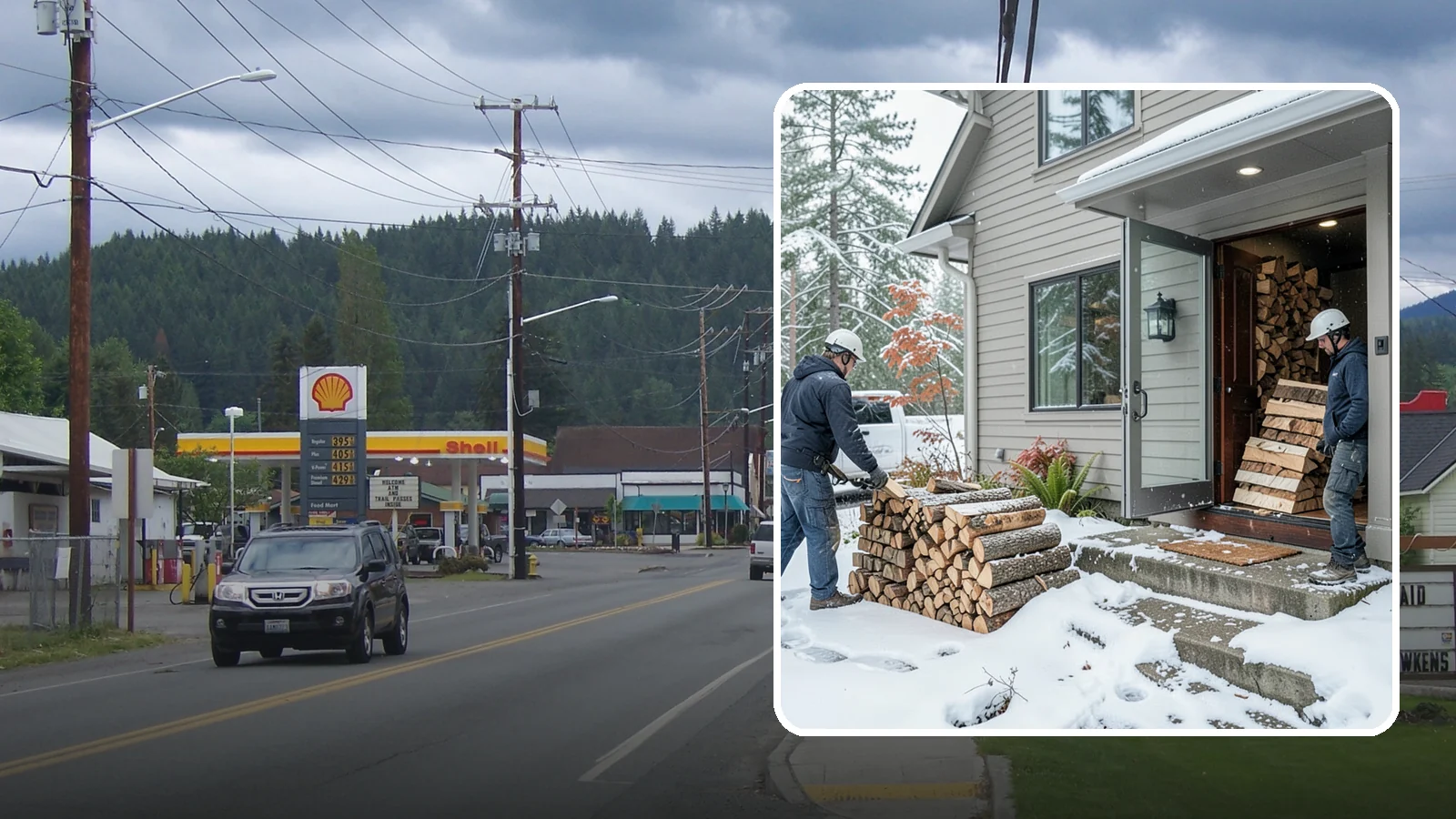 Winter Storm Firewood in Granite Falls, Snohomish County, WA - When a Pacific Northwest winter storm rolls in, we get burnable wood to your door before the worst of it hits.