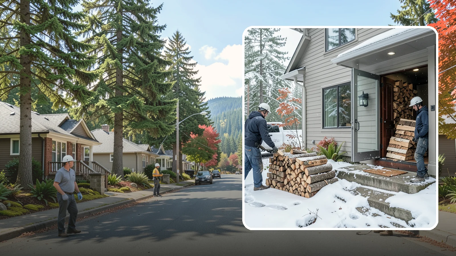 Winter Storm Firewood in Hunts Point, King County, WA - When a Pacific Northwest winter storm rolls in, we get burnable wood to your door before the worst of it hits.