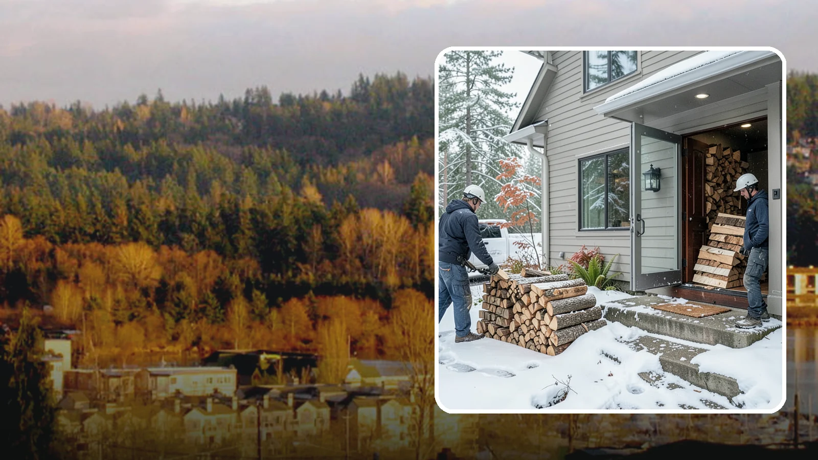Winter Storm Firewood in Kenmore, King County, WA - When a Pacific Northwest winter storm rolls in, we get burnable wood to your door before the worst of it hits.