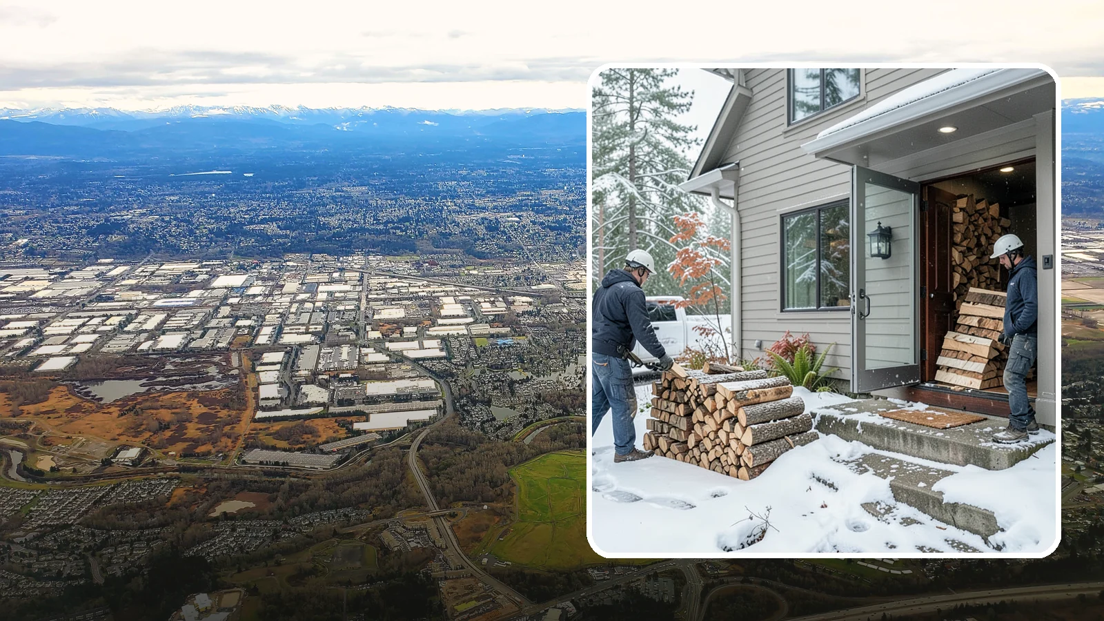 Winter Storm Firewood in Kent, King County, WA - When a Pacific Northwest winter storm rolls in, we get burnable wood to your door before the worst of it hits.