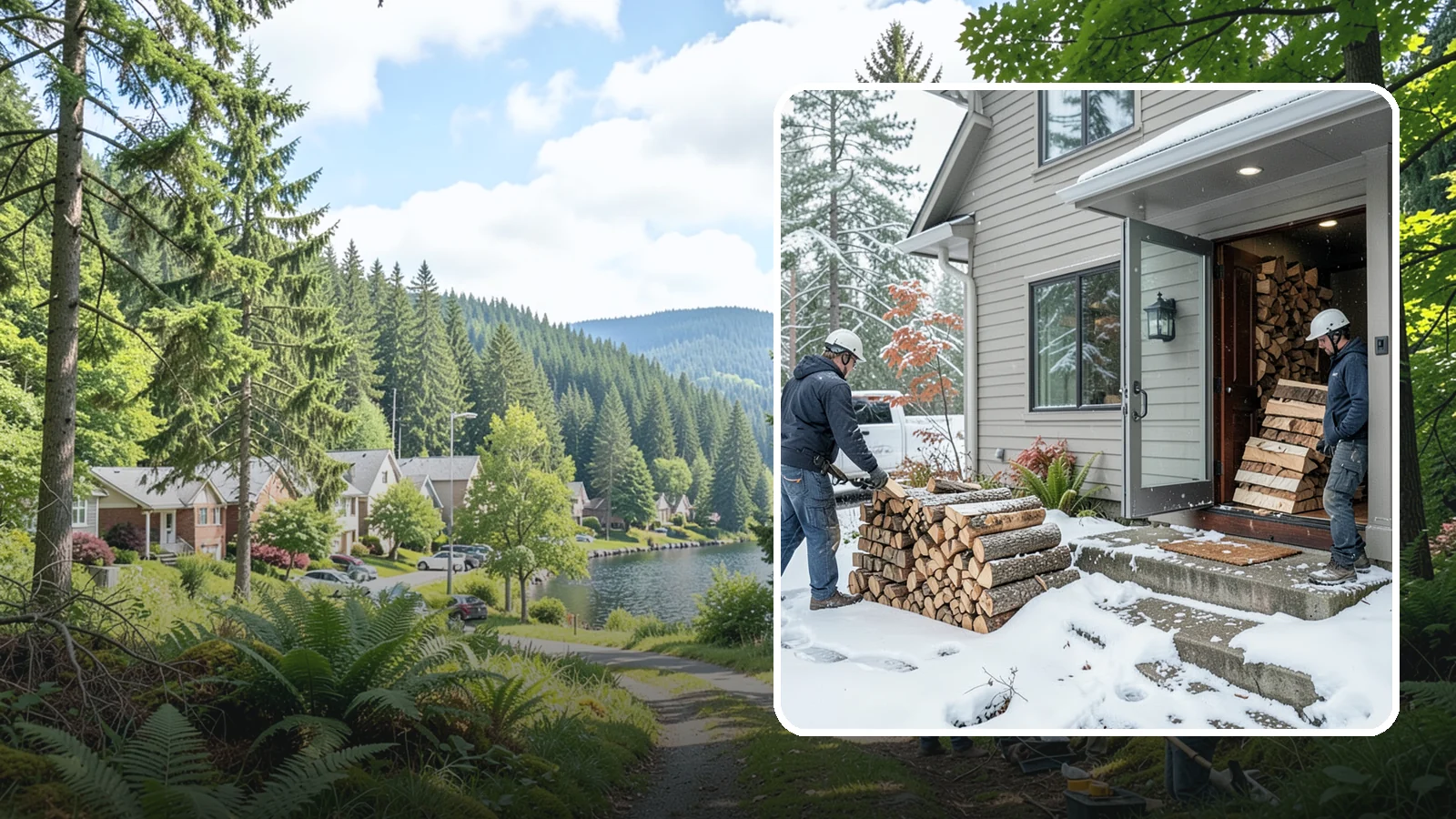 Winter Storm Firewood in Lake Forest Park, King County, WA - When a Pacific Northwest winter storm rolls in, we get burnable wood to your door before the worst of it hits.
