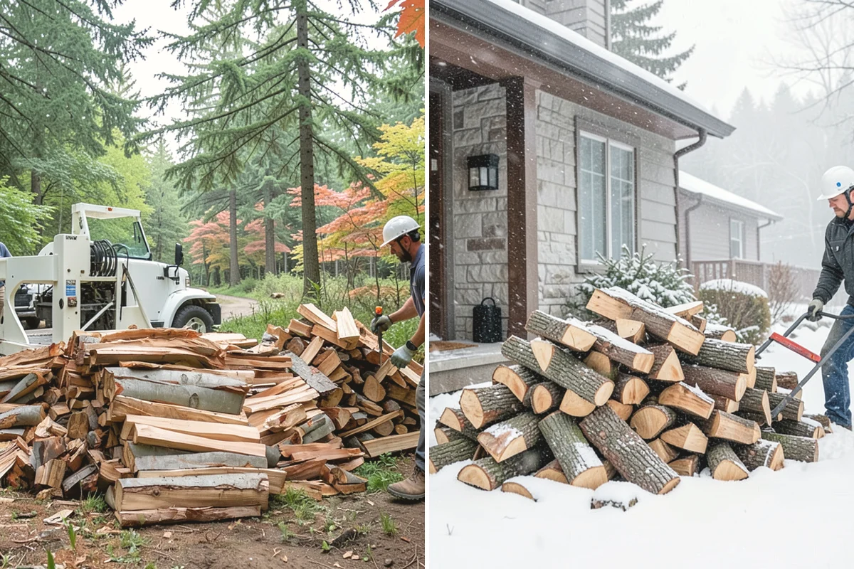 Winter Storm Firewood in Lake Stevens, Snohomish County, WA - Take your order and confirm quantity and delivery point