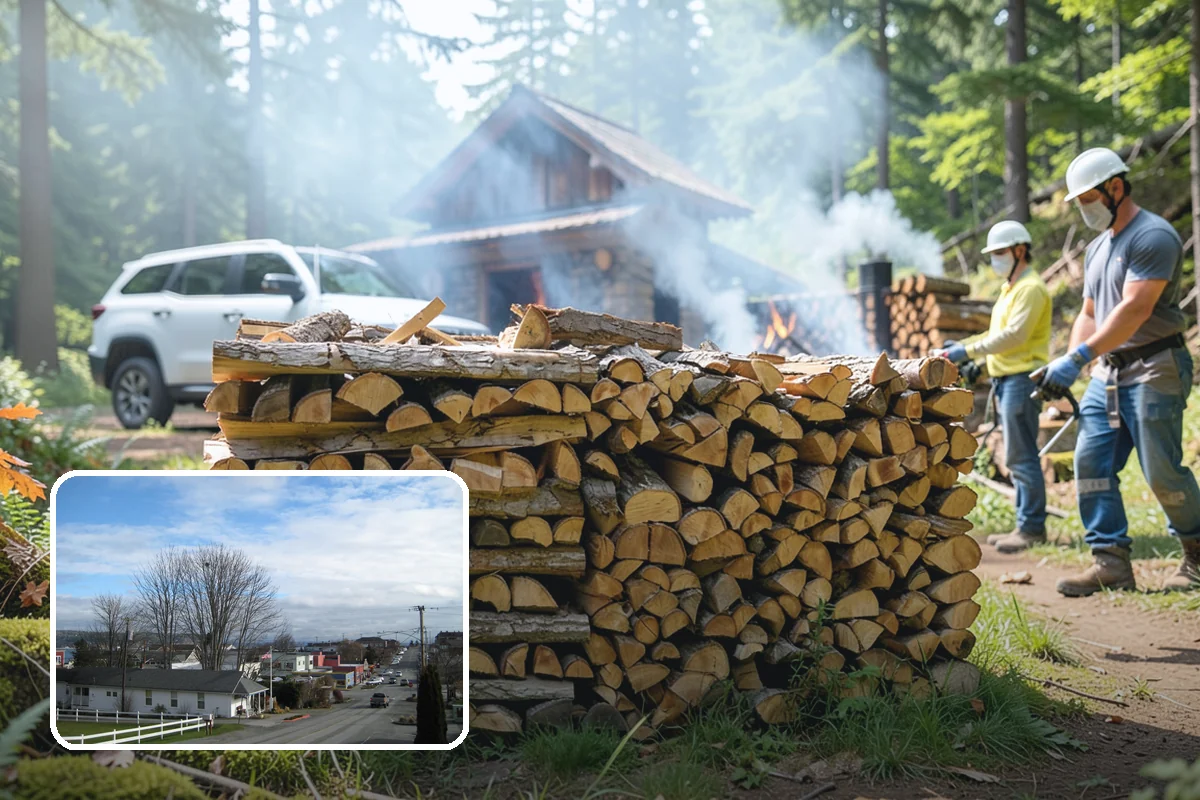 Winter Storm Firewood in Langley, Island County, WA - Ensures a heat source before the storm lands
