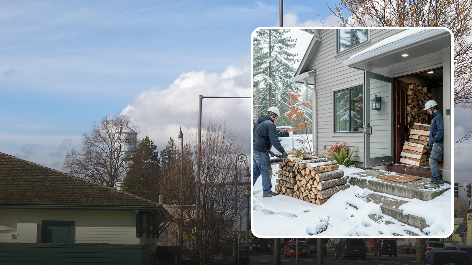 Winter Storm Firewood in Marysville, Snohomish County, WA - When a Pacific Northwest winter storm rolls in, we get burnable wood to your door before the worst of it hits.