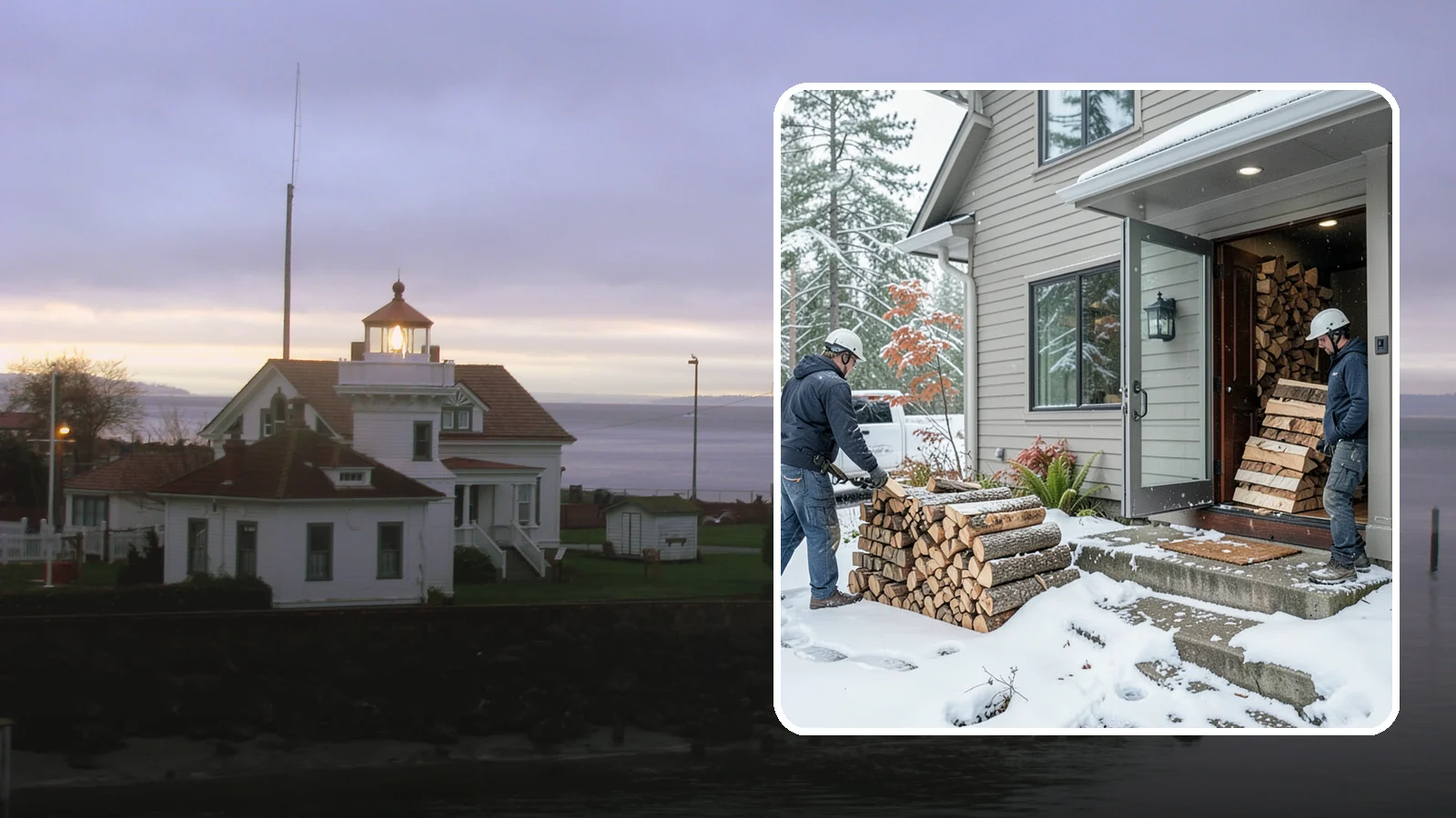 Winter Storm Firewood in Mukilteo, Snohomish County, WA - When a Pacific Northwest winter storm rolls in, we get burnable wood to your door before the worst of it hits.