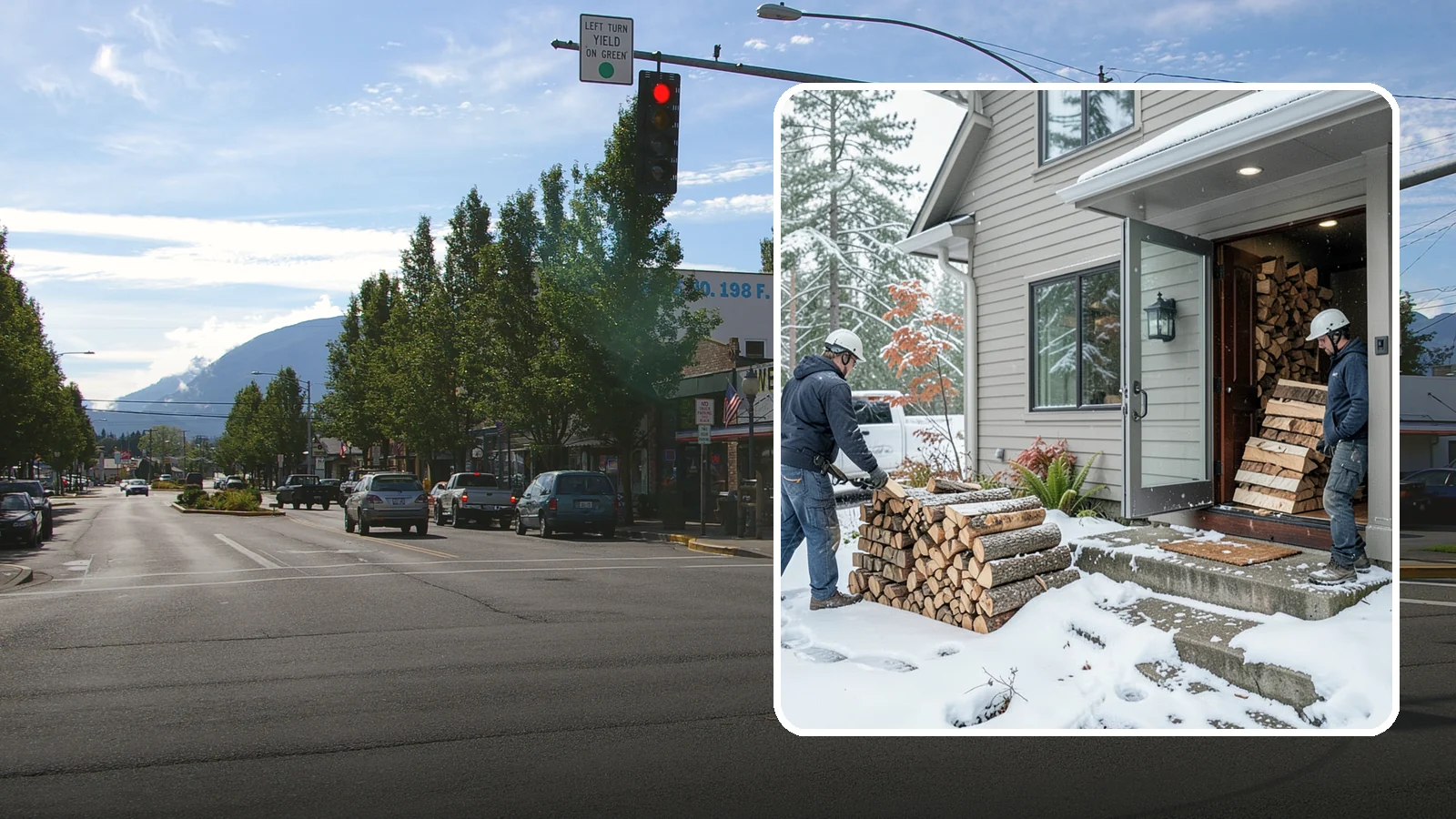 Winter Storm Firewood in North Bend, King County, WA - When a Pacific Northwest winter storm rolls in, we get burnable wood to your door before the worst of it hits.