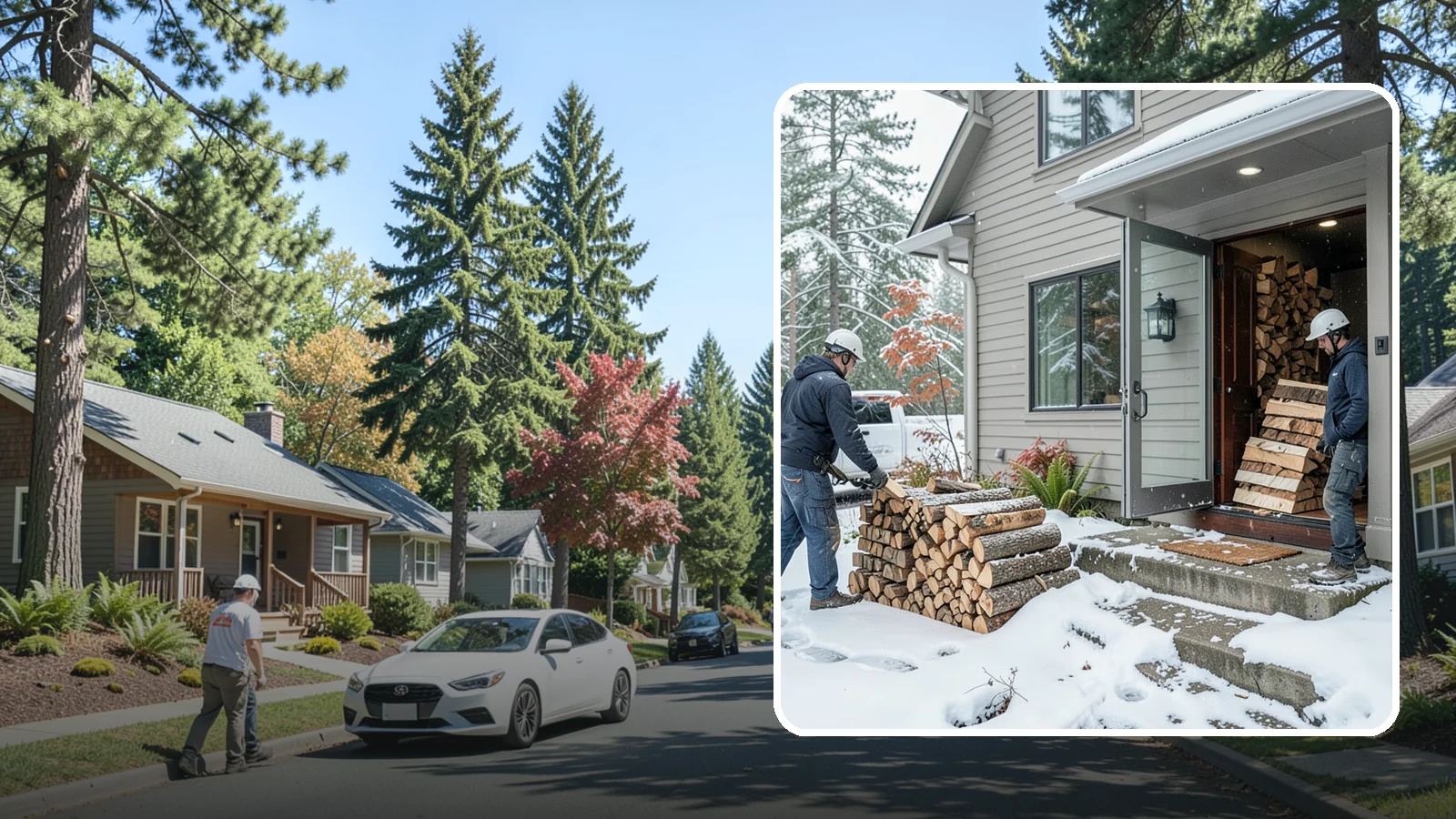 Winter Storm Firewood in Orting, Pierce County, WA - When a Pacific Northwest winter storm rolls in, we get burnable wood to your door before the worst of it hits.