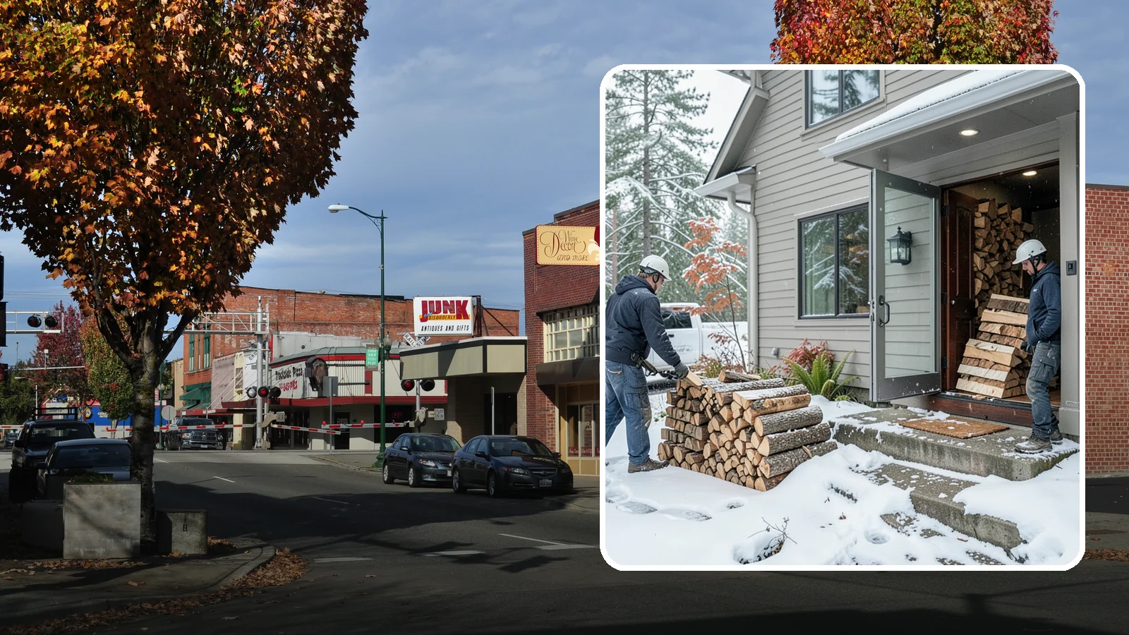 Winter Storm Firewood in Puyallup, Pierce County, WA - When a Pacific Northwest winter storm rolls in, we get burnable wood to your door before the worst of it hits.