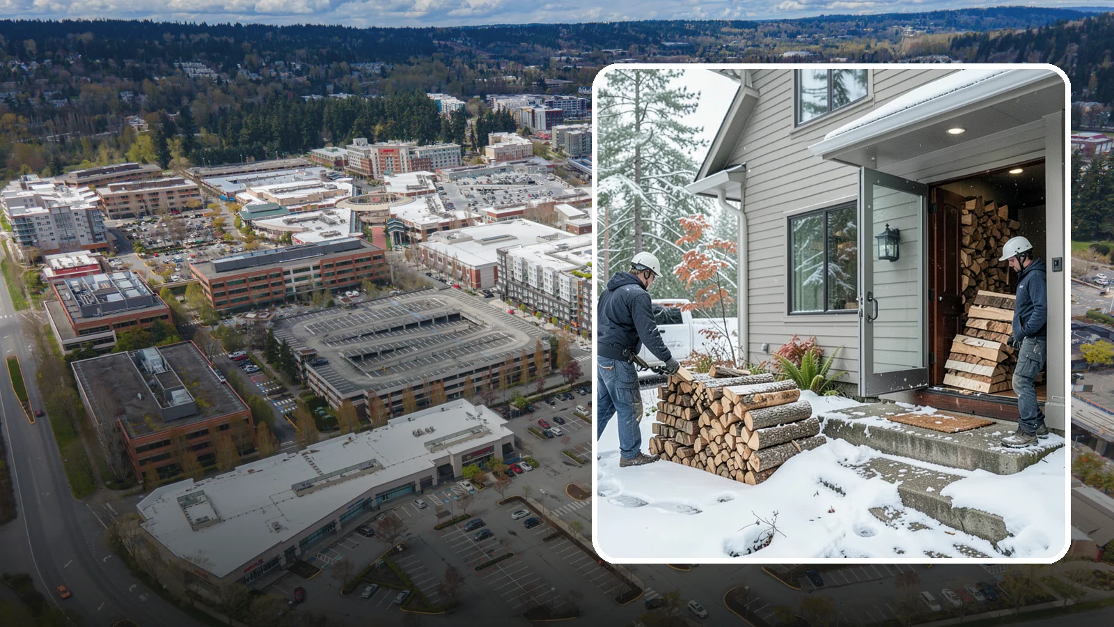 Winter Storm Firewood in Redmond, King County, WA - When a Pacific Northwest winter storm rolls in, we get burnable wood to your door before the worst of it hits.