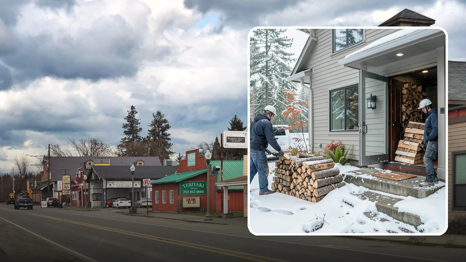 Winter Storm Firewood in Roy, Pierce County, WA - When a Pacific Northwest winter storm rolls in, we get burnable wood to your door before the worst of it hits.