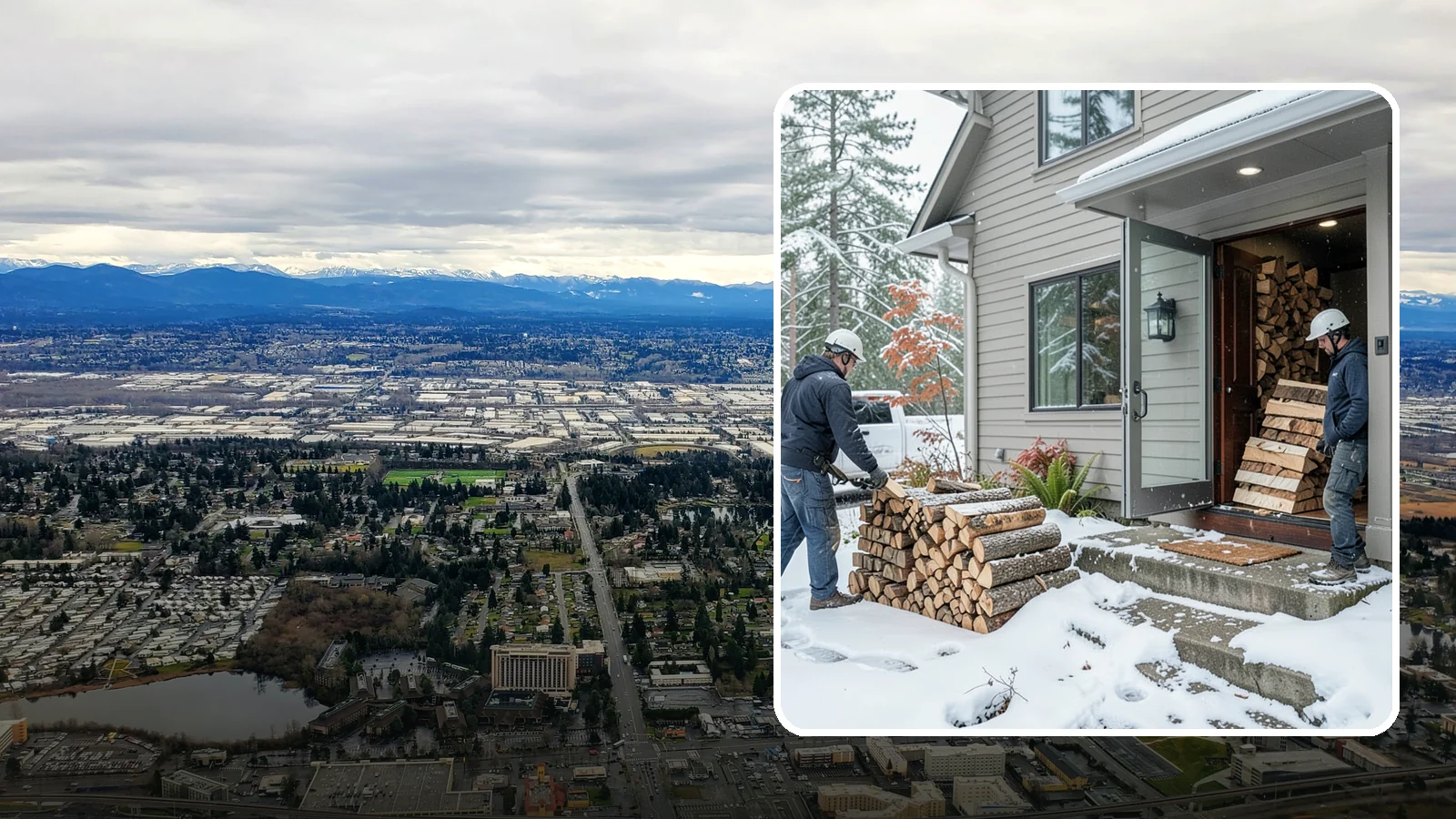 Winter Storm Firewood in SeaTac, King County, WA - When a Pacific Northwest winter storm rolls in, we get burnable wood to your door before the worst of it hits.
